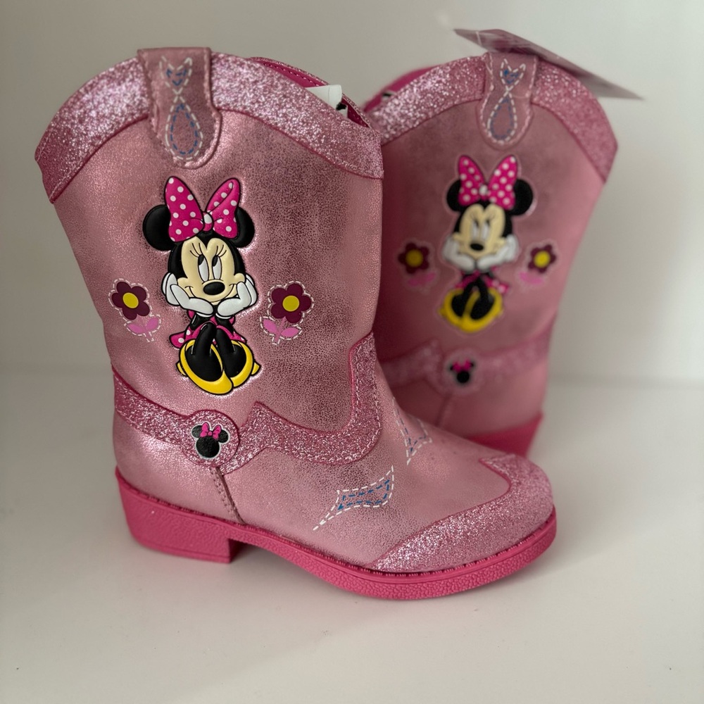 Disney Minnie Mouse Cowgirl Boots Girls Size 10